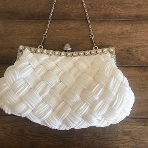 White evening bag